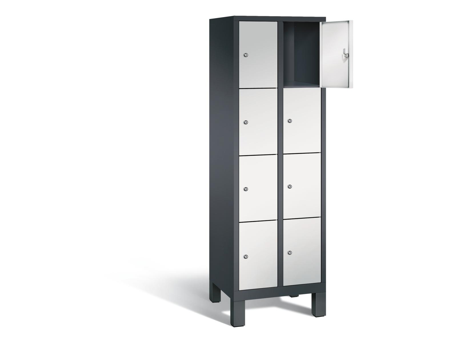 Schließfachschrank F3000 Evolo vier Fächer übereinander - 2 Abteile 300mm Abteilbreite