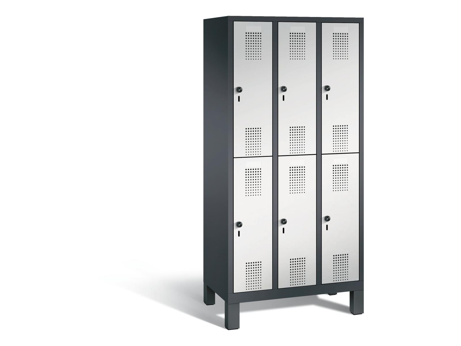 Spind doppelstöckig F3000 Evolo - 3 Abteile 300mm Abteilbreite