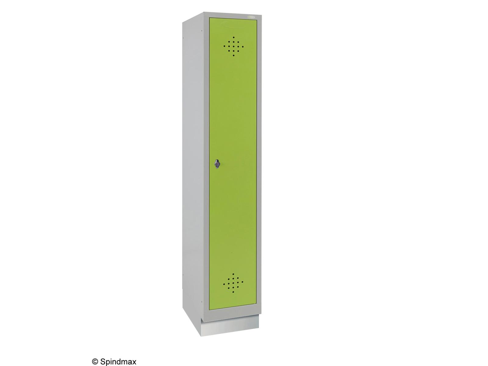 Spind Grüne Linie mit Sockel - 1 Abteil 300mm Abteilbreite