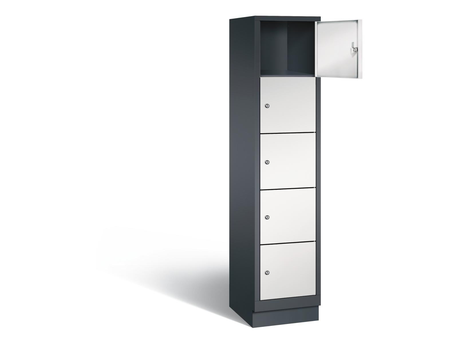 Schließfachschrank S3000 Evolo fünf Fächer übereinander - 1 Abteil 400mm Abteilbreite