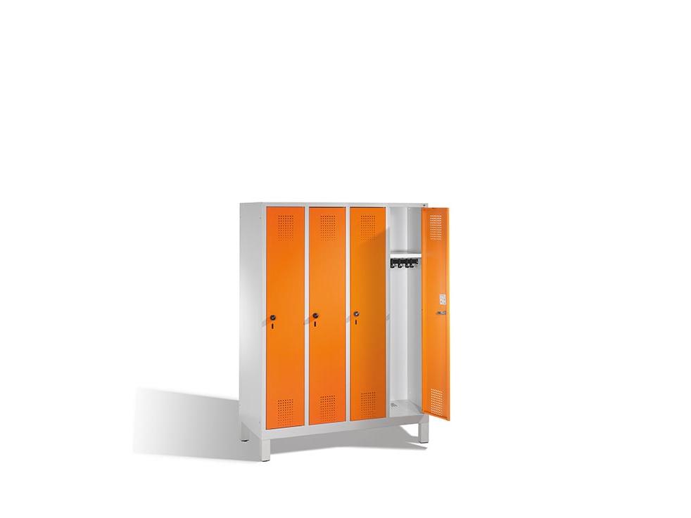 Spind Jonas - Garderobenschrank für Grundschulen mit Füßen - 4 Abteile