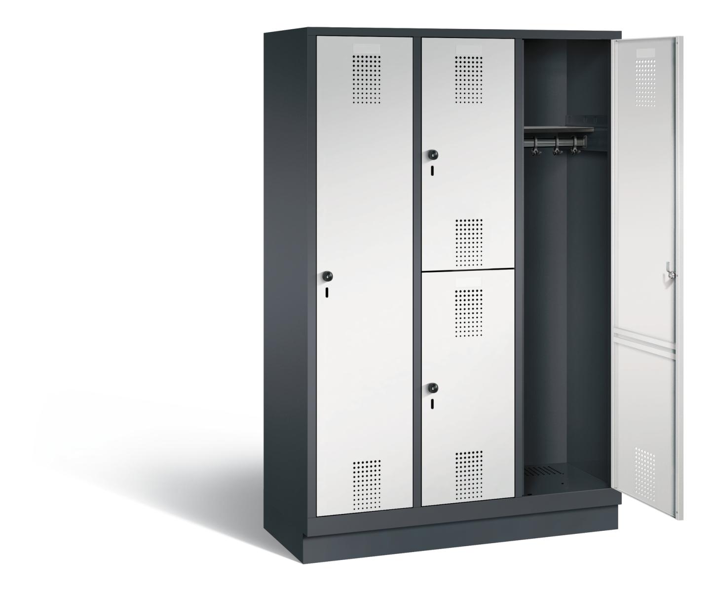 Spind Kombinationsschränke S3000 Evolo - 3 Abteile und 4 Fächer 400mm Abteilbreite