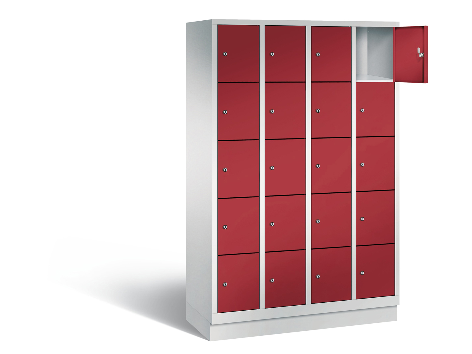 Schließfachschrank S2000 Classic fünf Fächer übereinander - 4 Abteile 300mm Abteilbreite