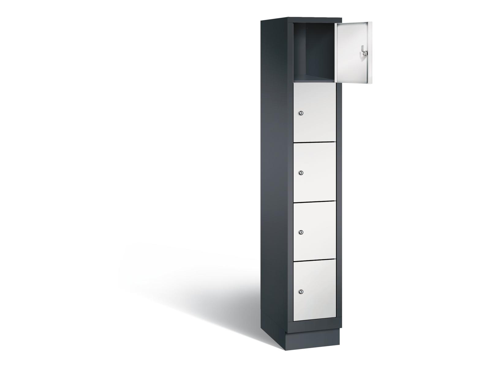 Schließfachschrank S3000 Evolo fünf Fächer übereinander - 1 Abteil 300mm Abteilbreite