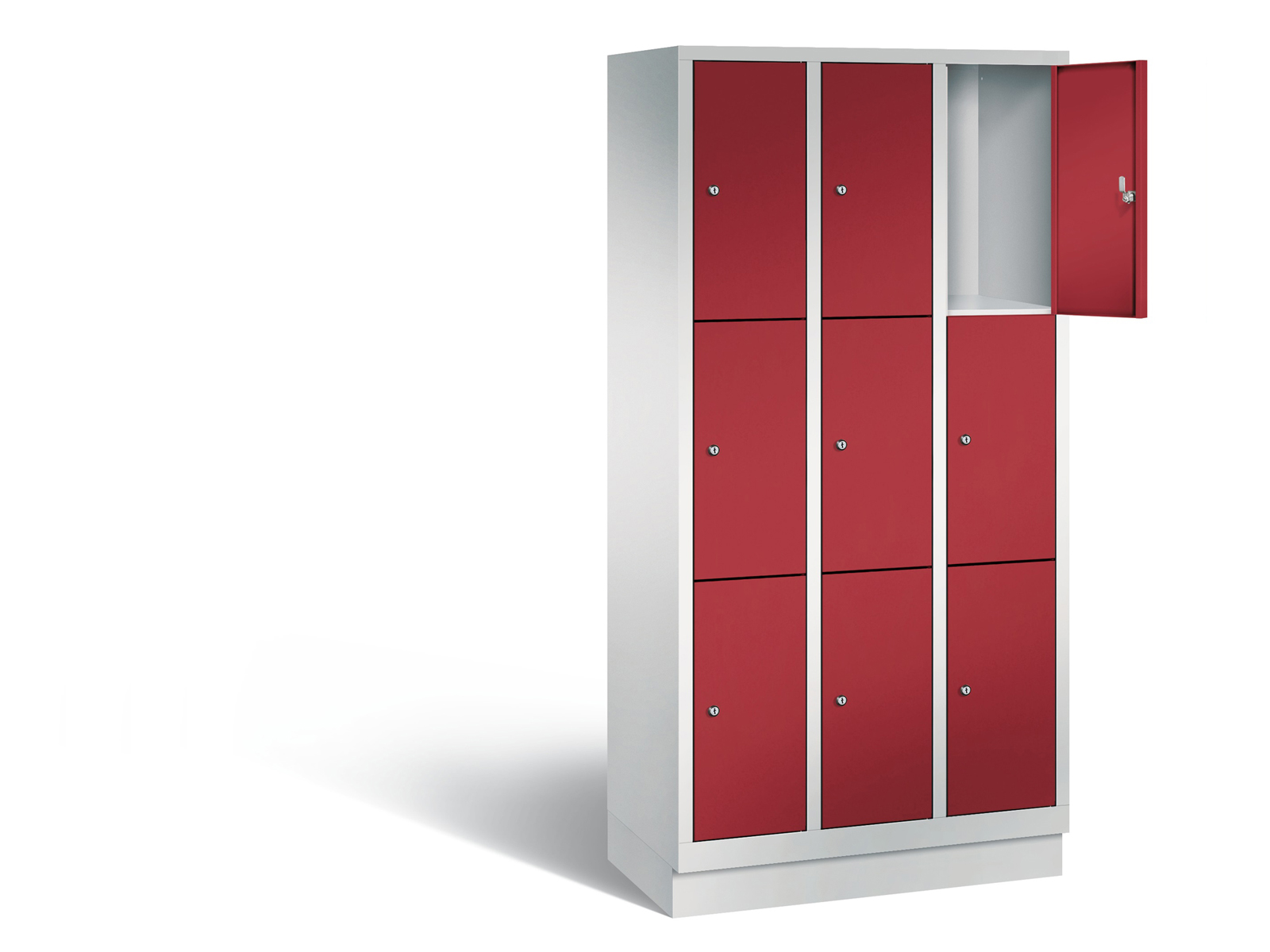 Schließfachschrank S2000 Classic drei Fächer übereinander - 3 Abteile 300mm Abteilbreite