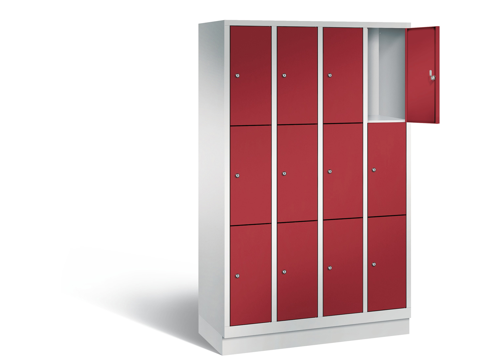 Schließfachschrank S2000 Classic drei Fächer übereinander - 4 Abteile 300mm Abteilbreite