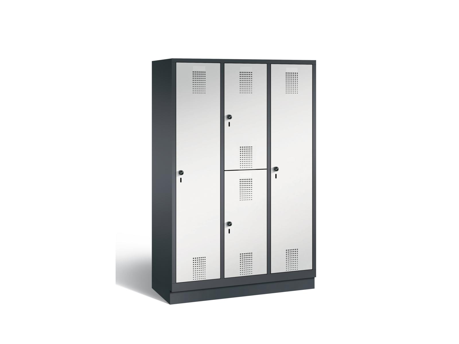 Spind Kombinationsschränke S3000 Evolo - 3 Abteile und 4 Fächer 400mm Abteilbreite