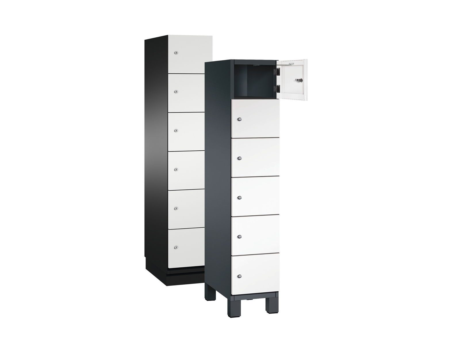 Schließfachschrank Cambio - 6 Fächer / 1 Abteil 300mm Abteilbreite