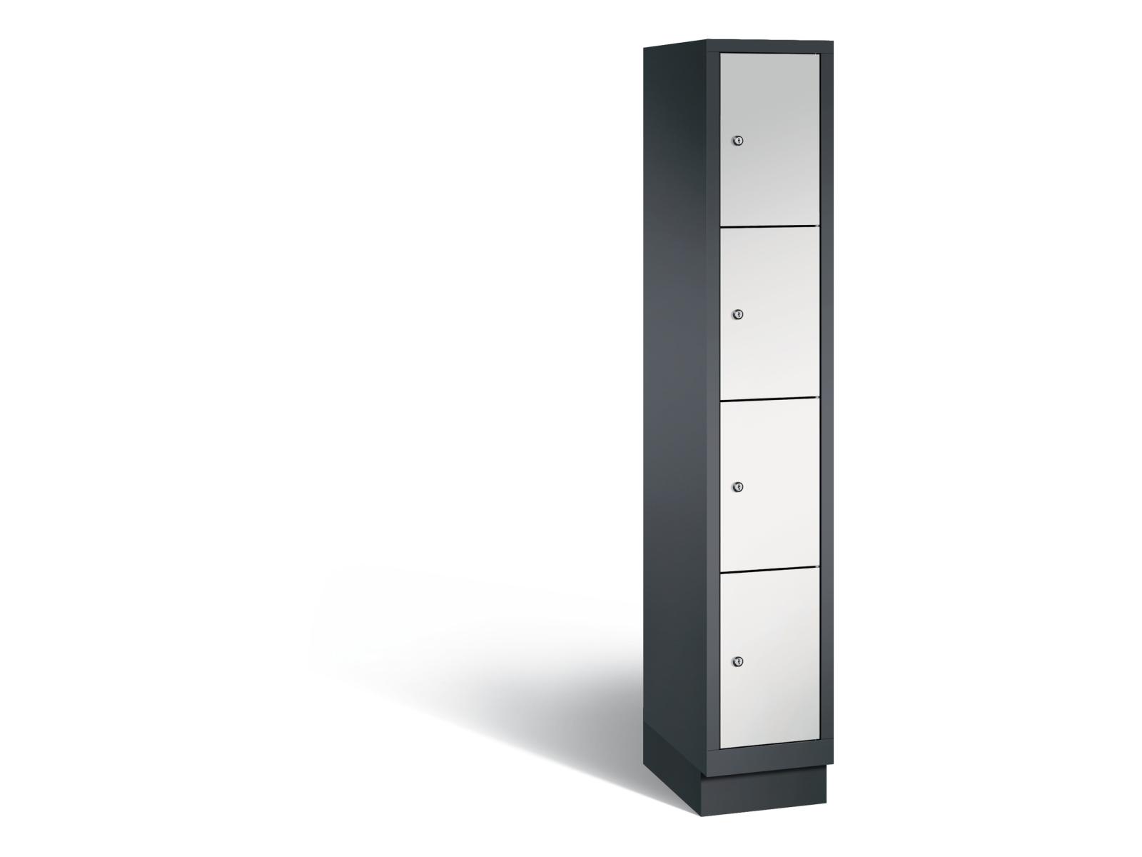 Schließfachschrank S3000 Evolo vier Fächer übereinander - 1 Abteil 300mm Abteilbreite