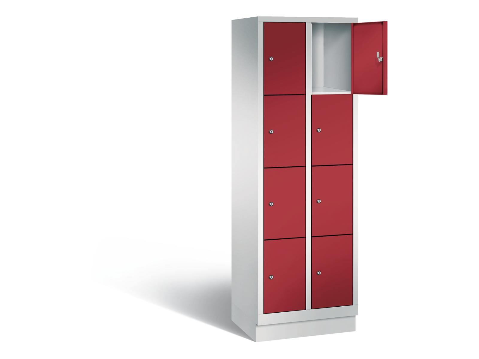 Schließfachschrank S2000 Classic vier Fächer übereinander - 2 Abteile 300mm Abteilbreite