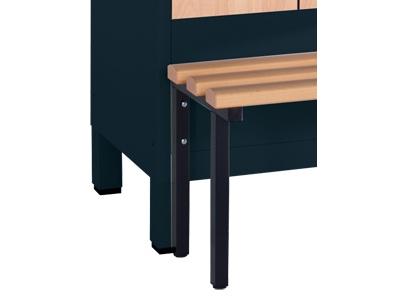 Spind S3000 Evolo mit vorgebauter Sitzbank - 3 Abteile 300mm Abteilbreite