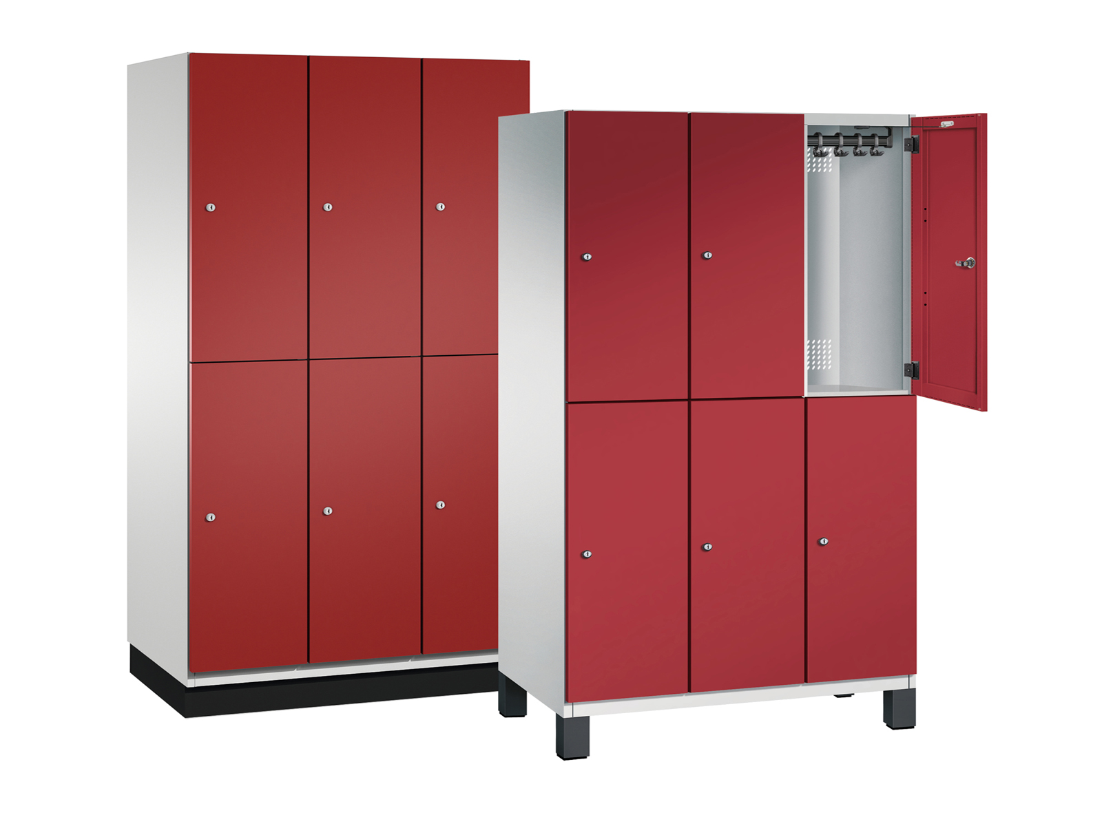 Spind Cambio doppelstöckig- 3 Abteilen 400mm Abteilbreite