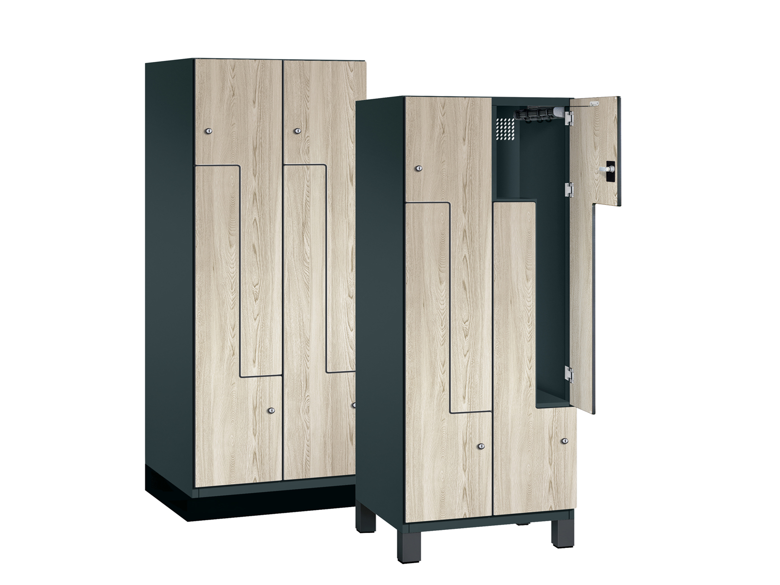 Z-Spind Serie Cambio - 2 Abteil / 4 Fächer 400mm Abteilbreite