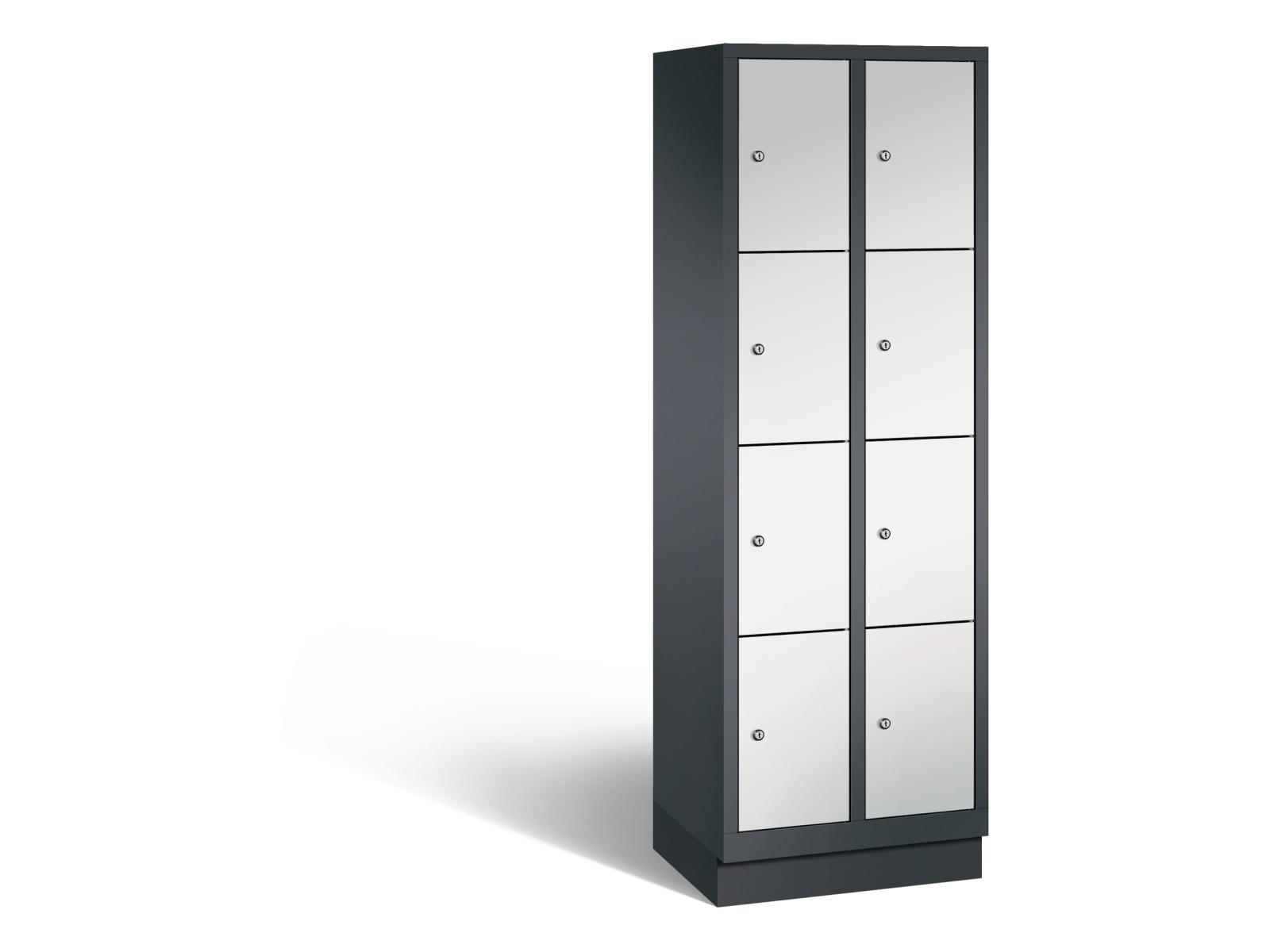 Schließfachschrank S3000 Evolo vier Fächer übereinander - 2 Abteile 300mm Abteilbreite