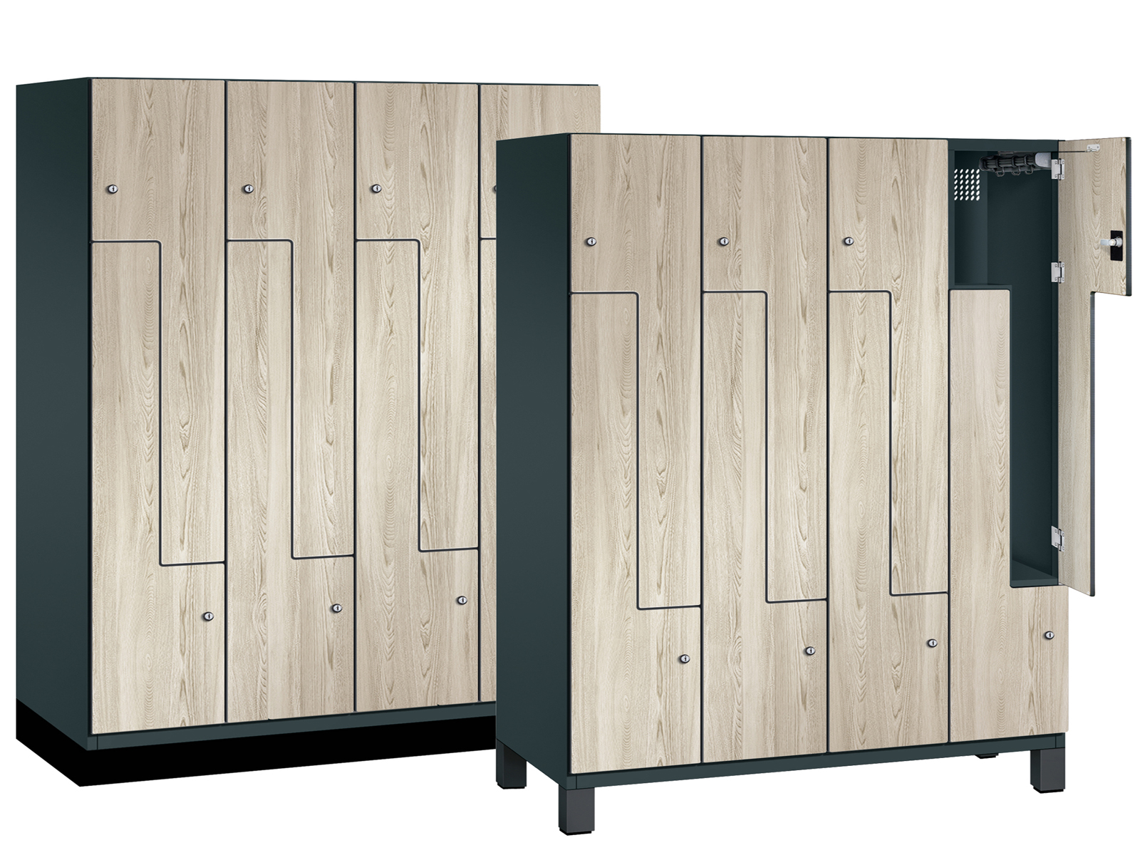 Z-Spind Serie Cambio - 4 Abteil / 8 Fächer 300mm Abteilbreite