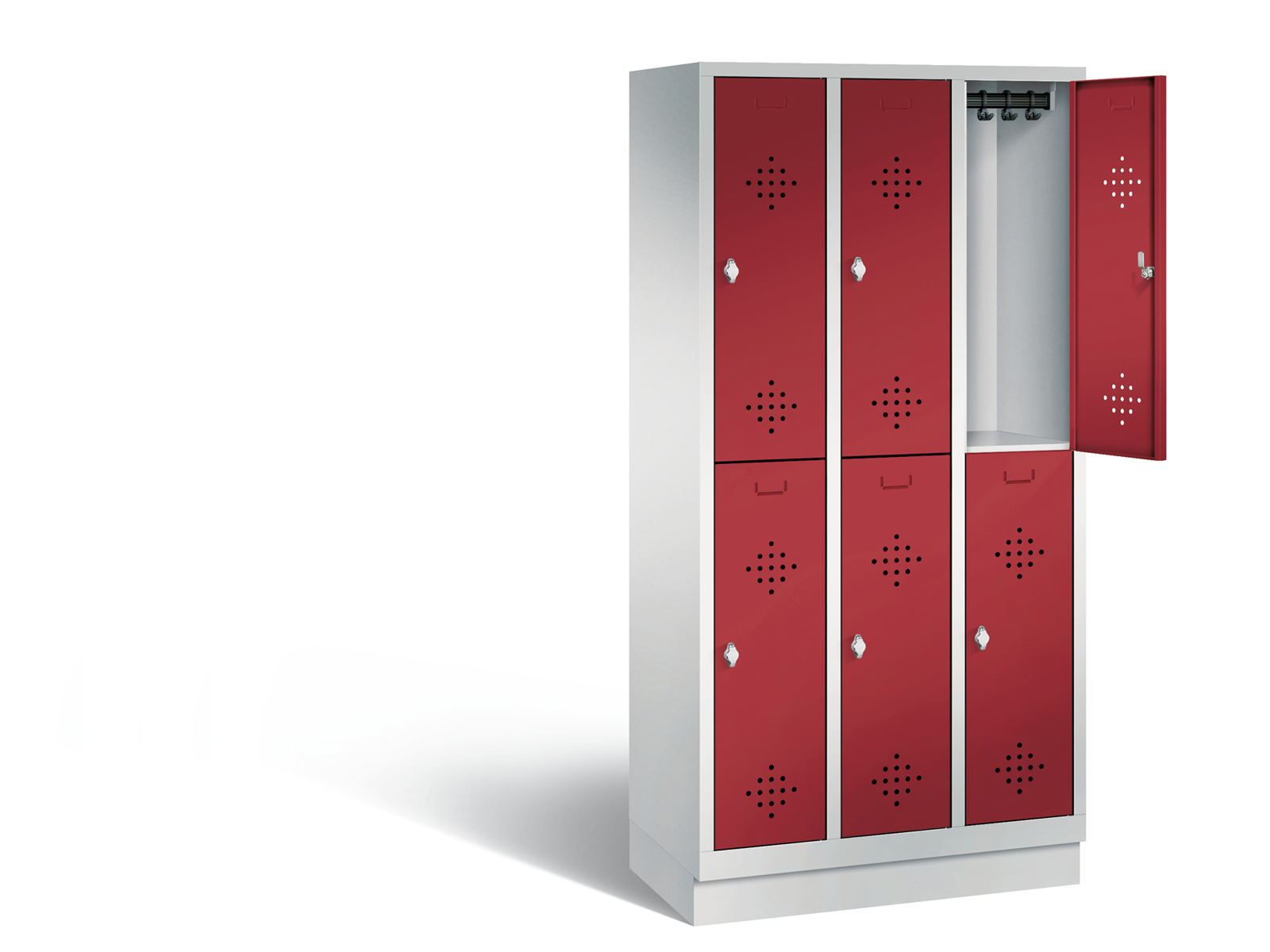 Spind doppelstöckig S2000 Classic - 3 Abteile 300mm Abteilbreite