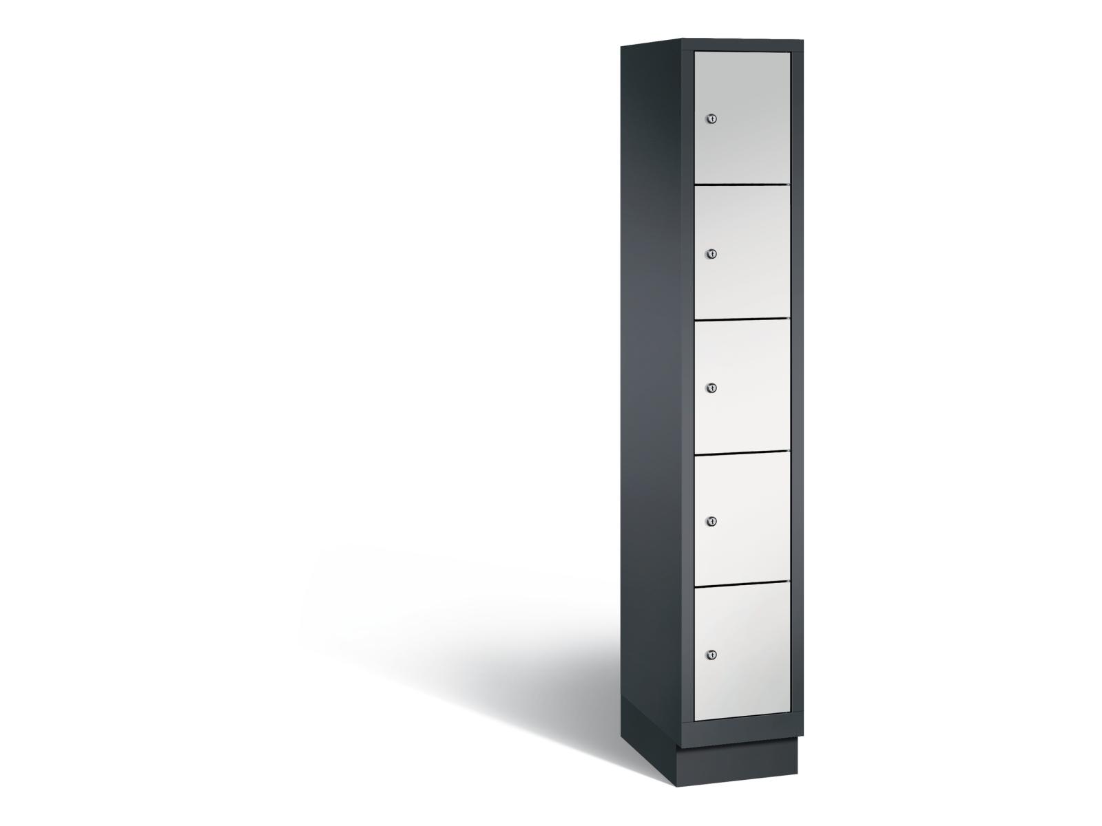 Schließfachschrank S3000 Evolo fünf Fächer übereinander - 1 Abteil 300mm Abteilbreite