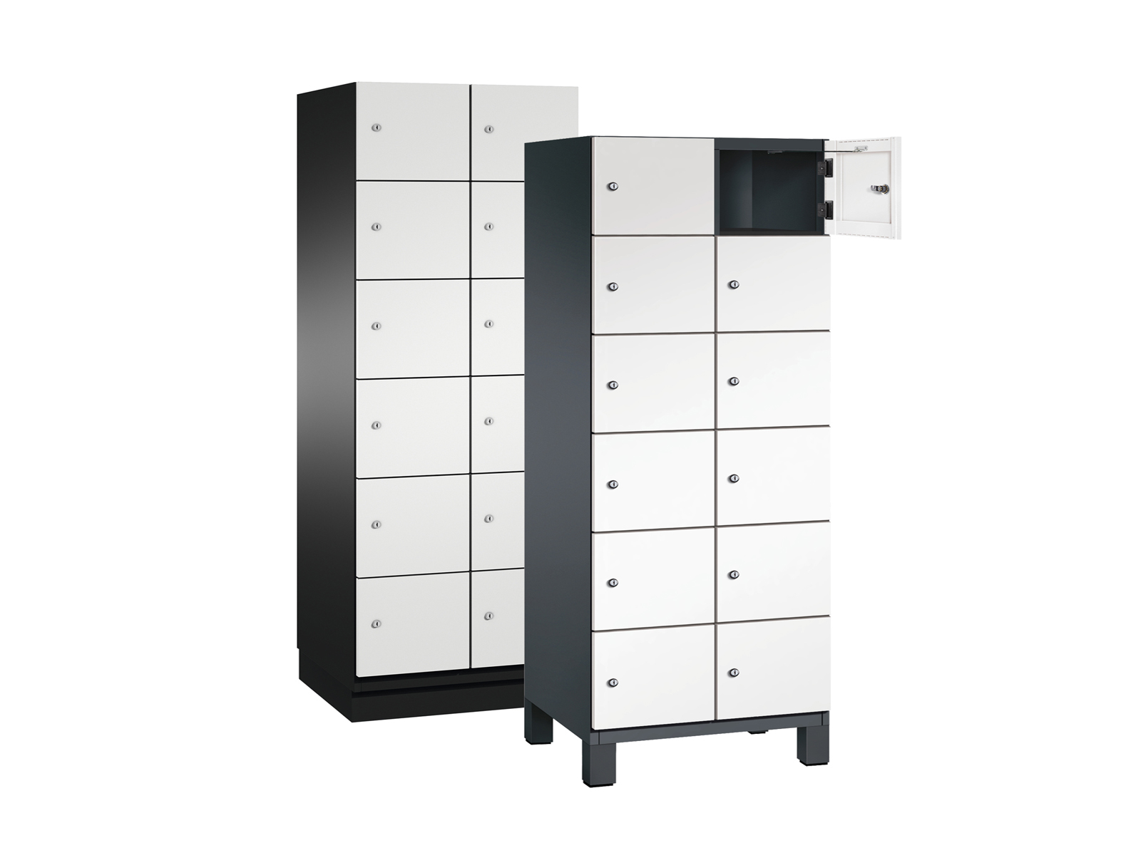 Schließfachschrank Cambio - 12 Fächer / 2 Abteile 400mm Abteilbreite