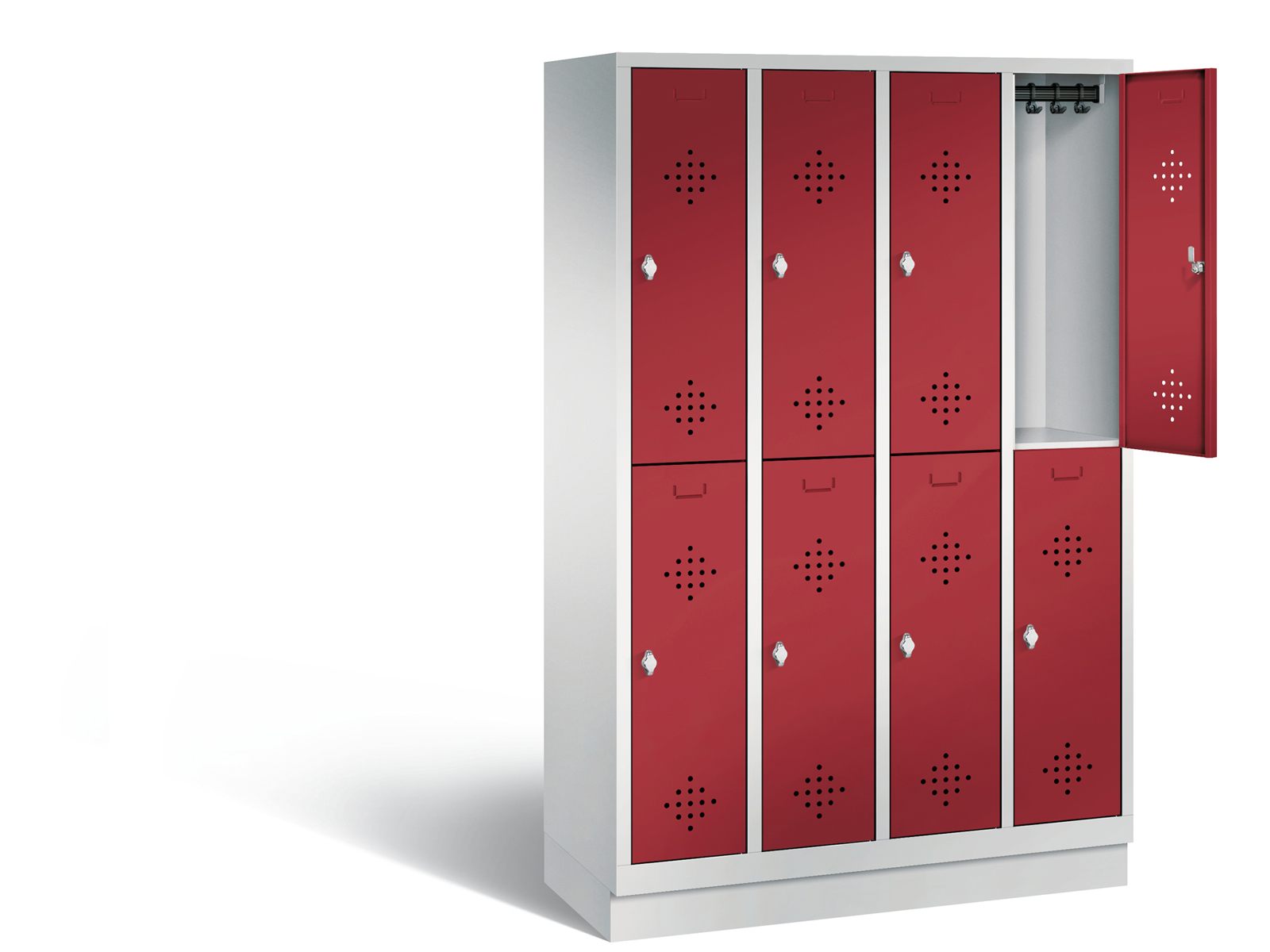 Spind doppelstöckig S2000 Classic - 4 Abteile 300mm Abteilbreite