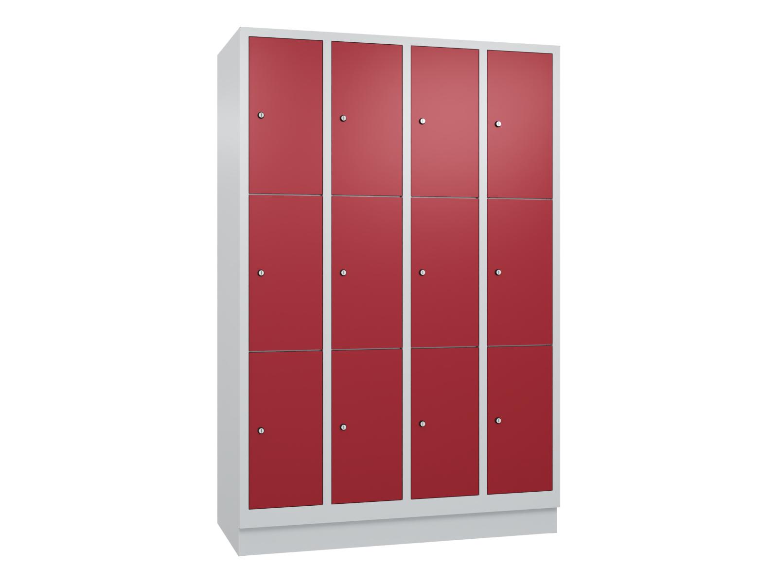 Schließfachschrank S2000 Classic drei Fächer übereinander - 4 Abteile 300mm Abteilbreite