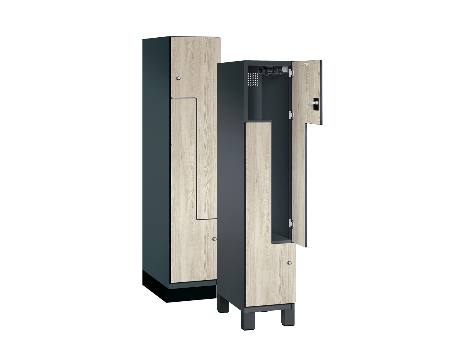 Z-Spind Serie Cambio - 1 Abteil / 2 Fächer 400mm Abteilbreite