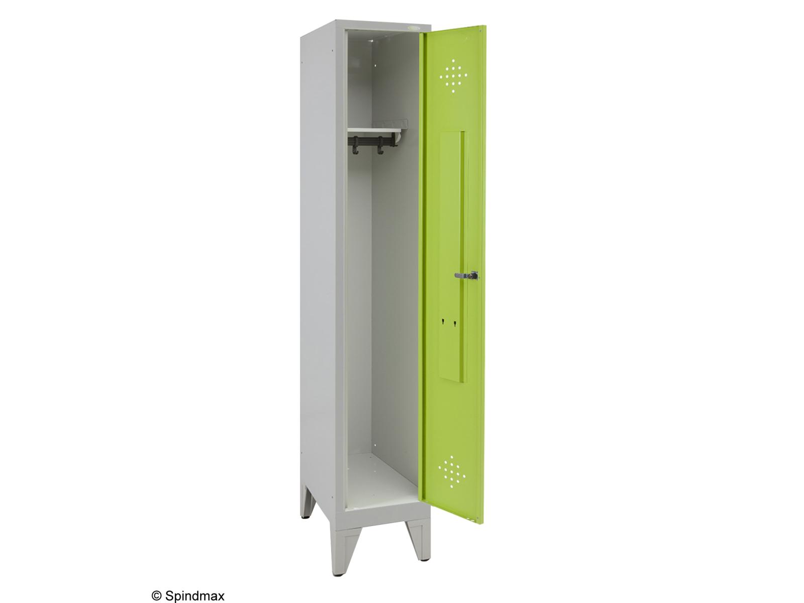 Spind Grüne Linie mit Füßen - 1 Abteil 400mm Abteilbreite