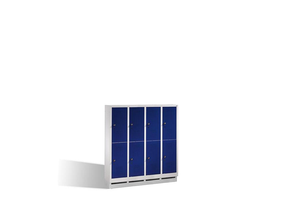 Spind Ben - Garderobenschrank für Kindergärten unterteilt - 4 Abteile / 8 Fächer