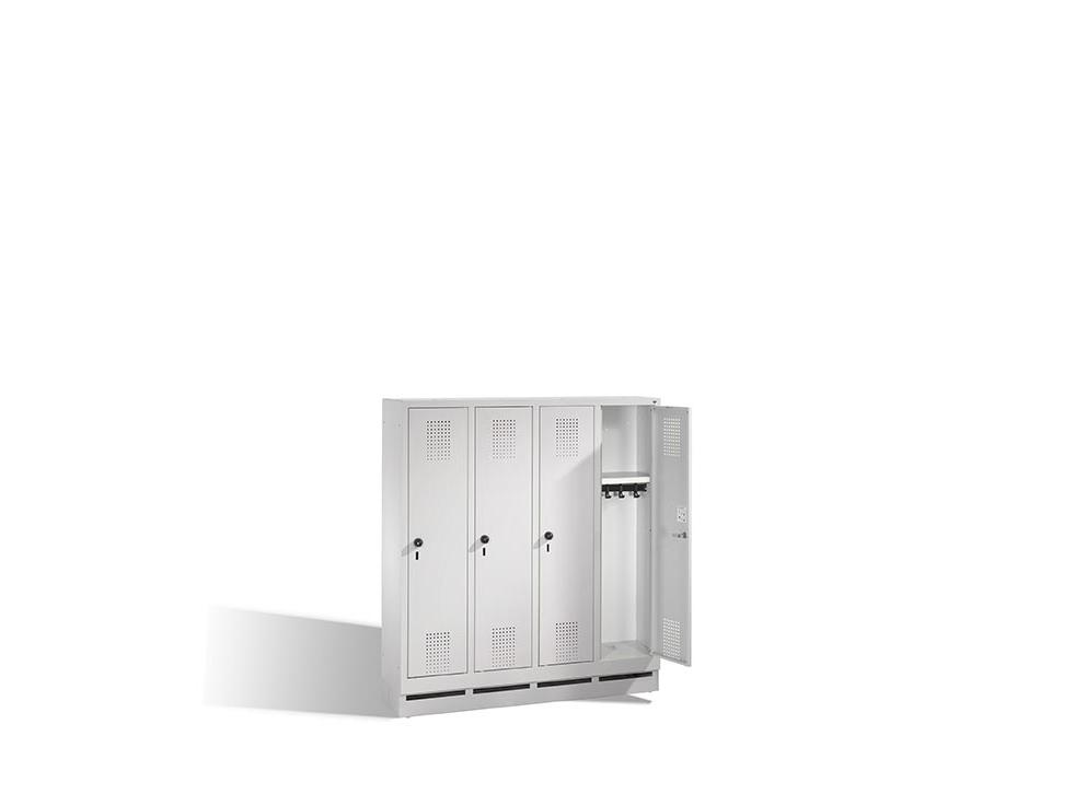 Spind Paul - Garderobenschrank für Kindergärten mit Füßen - 4 Abteile