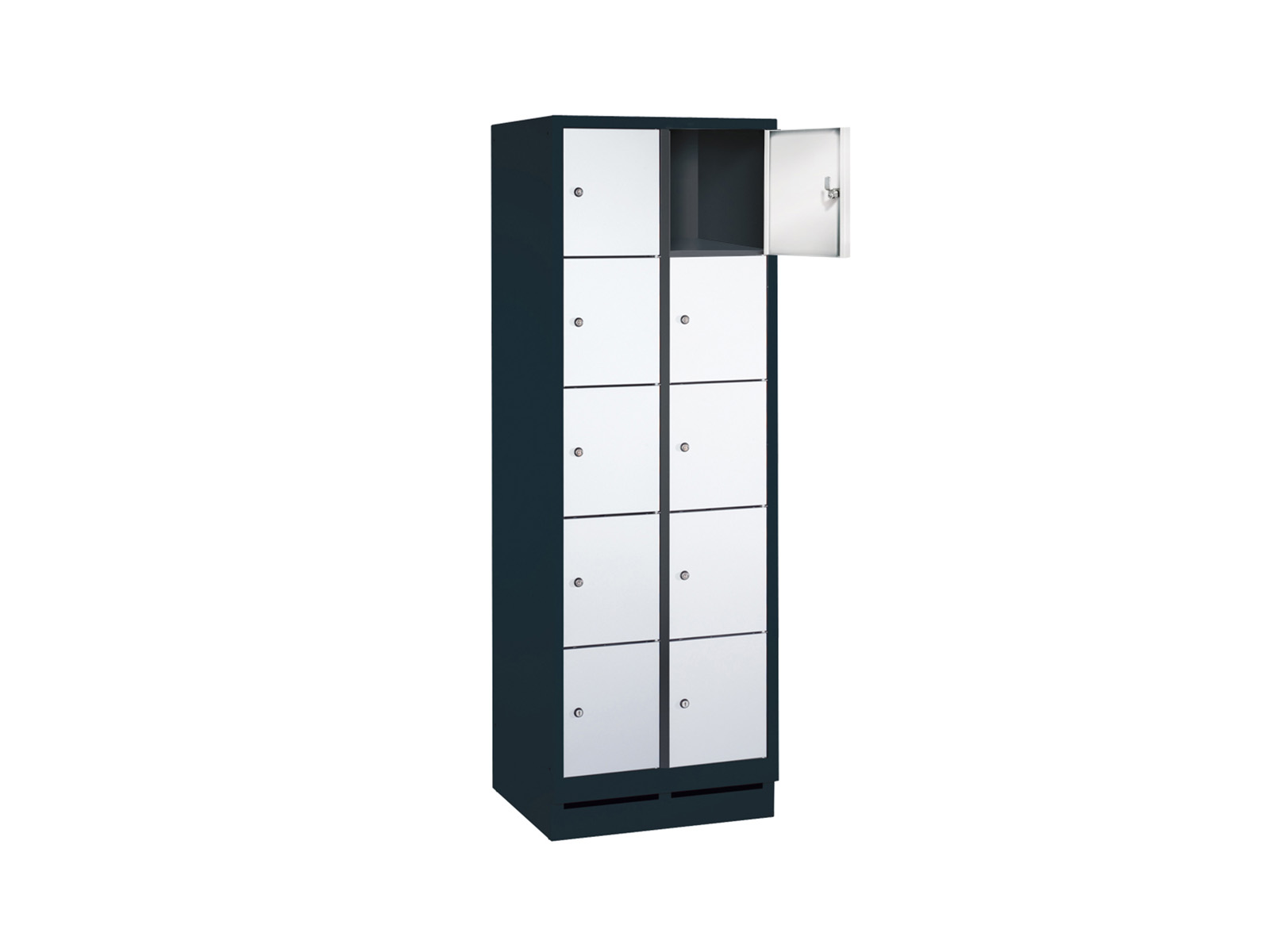 Schließfachschrank S3000 Evolo fünf Fächer übereinander - 2 Abteile 300mm Abteilbreite