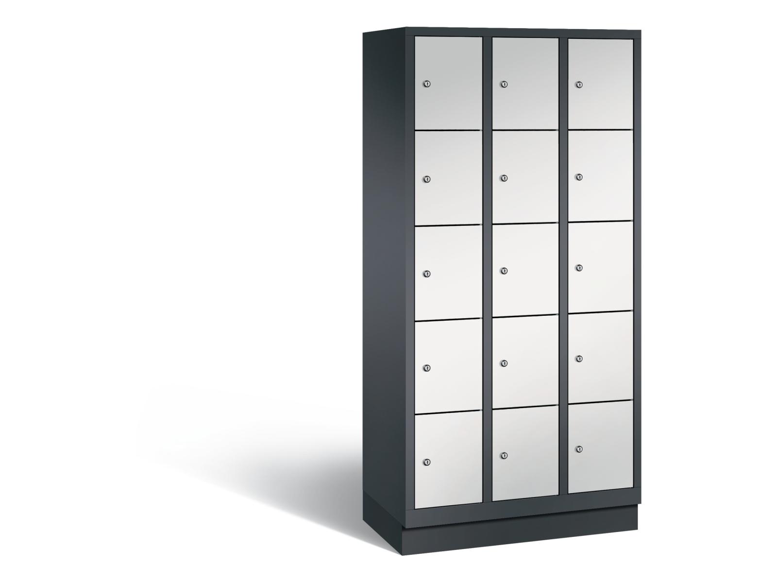 Schließfachschrank S3000 Evolo fünf Fächer übereinander - 3 Abteile 300mm Abteilbreite