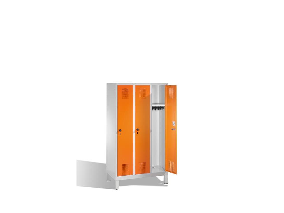 Spind Jonas - Garderobenschrank für Grundschulen mit Füßen - 3 Abteile