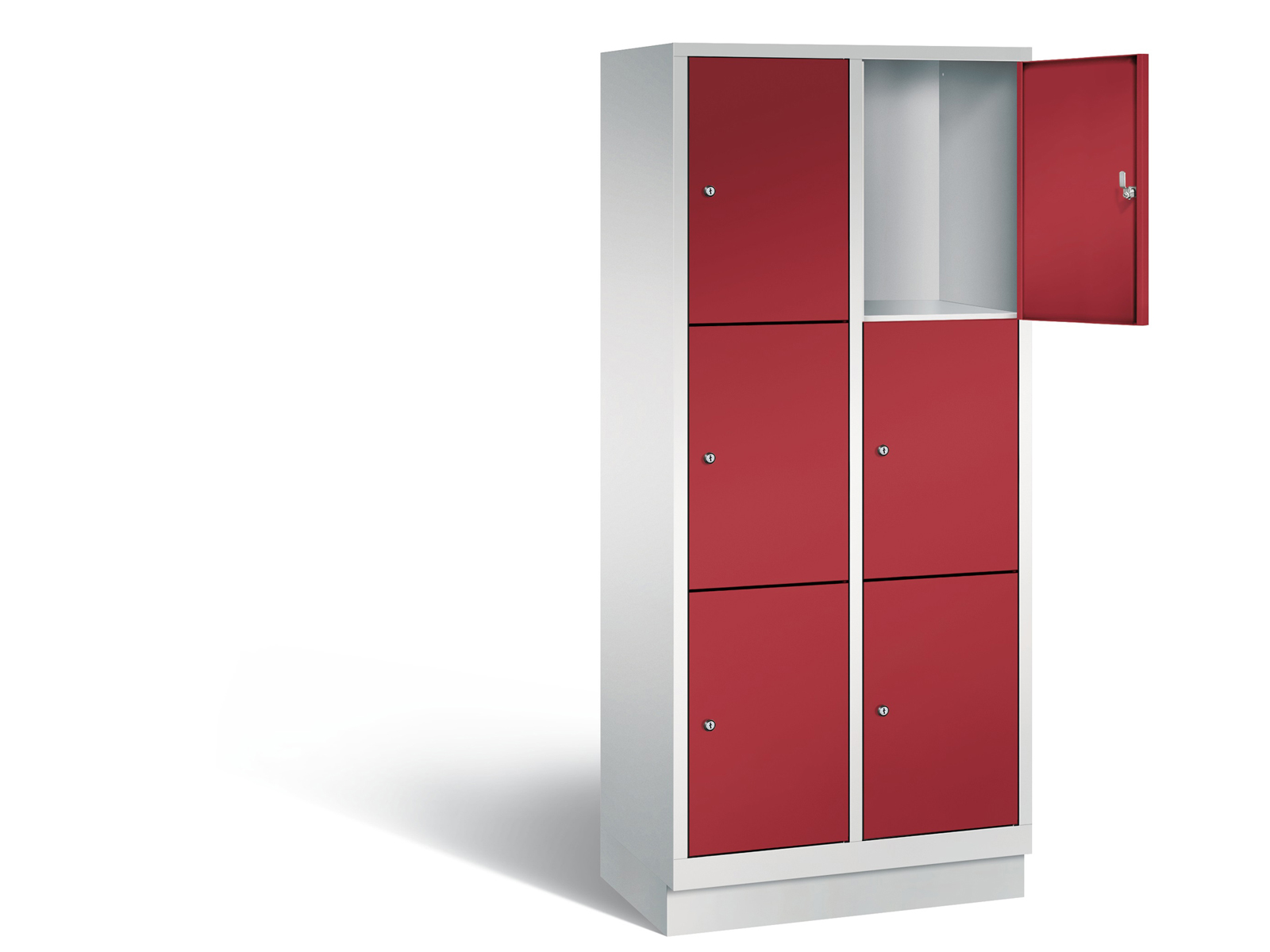 Schließfachschrank S2000 Classic drei Fächer übereinander - 2 Abteile 400mm Abteilbreite