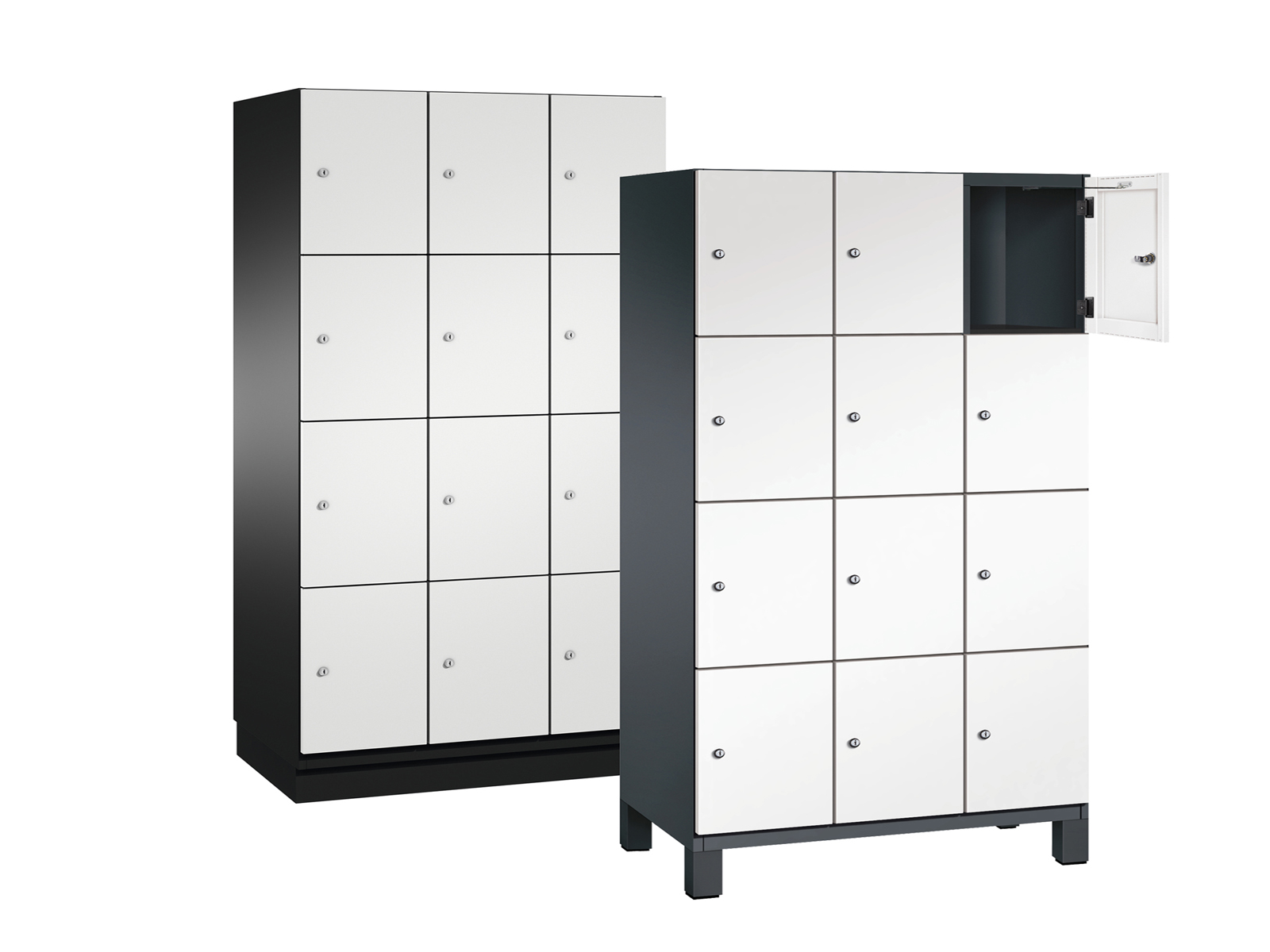 Schließfachschrank Cambio - 12 Fächer / 3 Abteile 300mm Abteilbreite