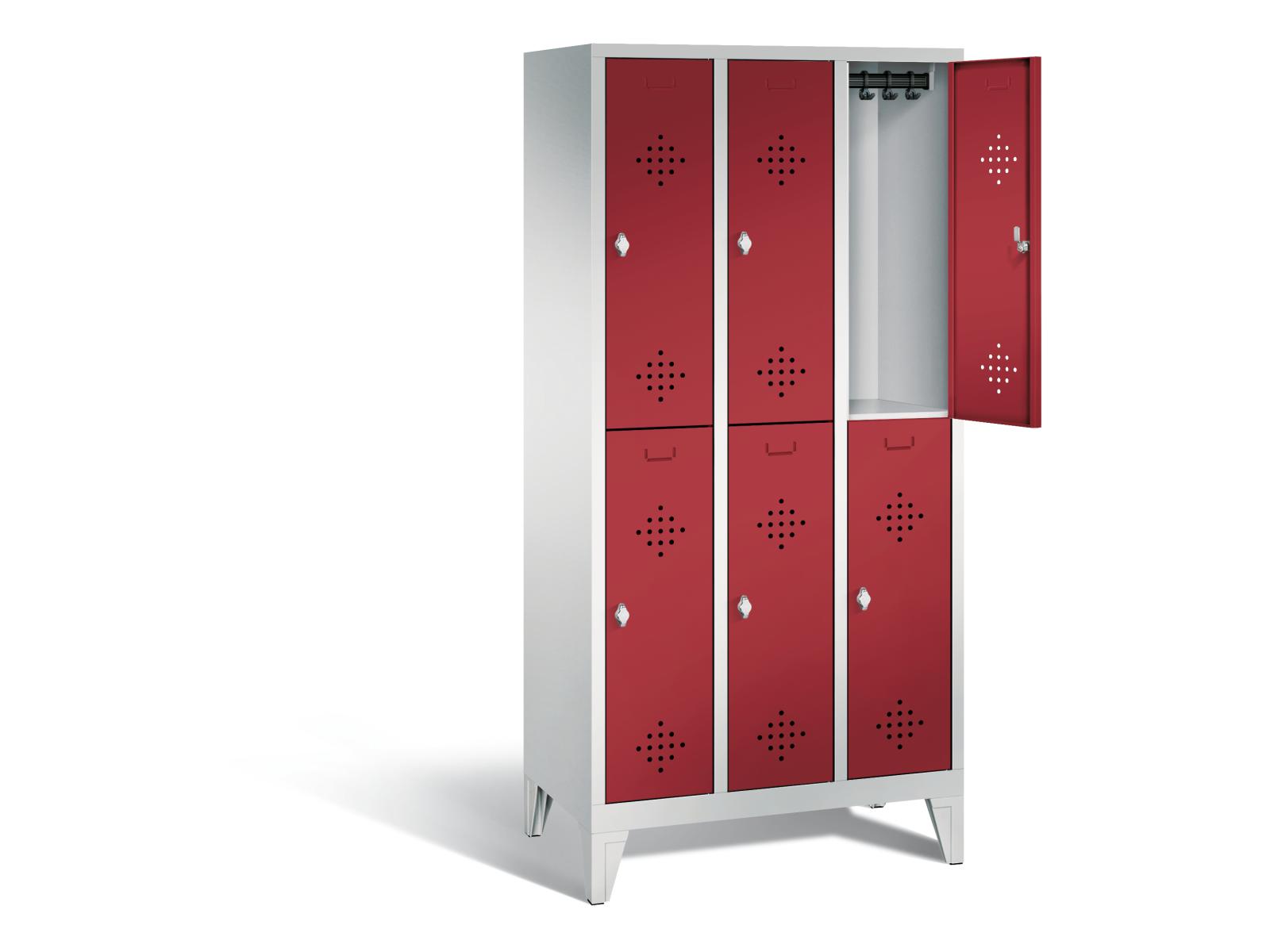 Spind doppelstöckig F2000 Classic - 3 Abteile 300mm Abteilbreite