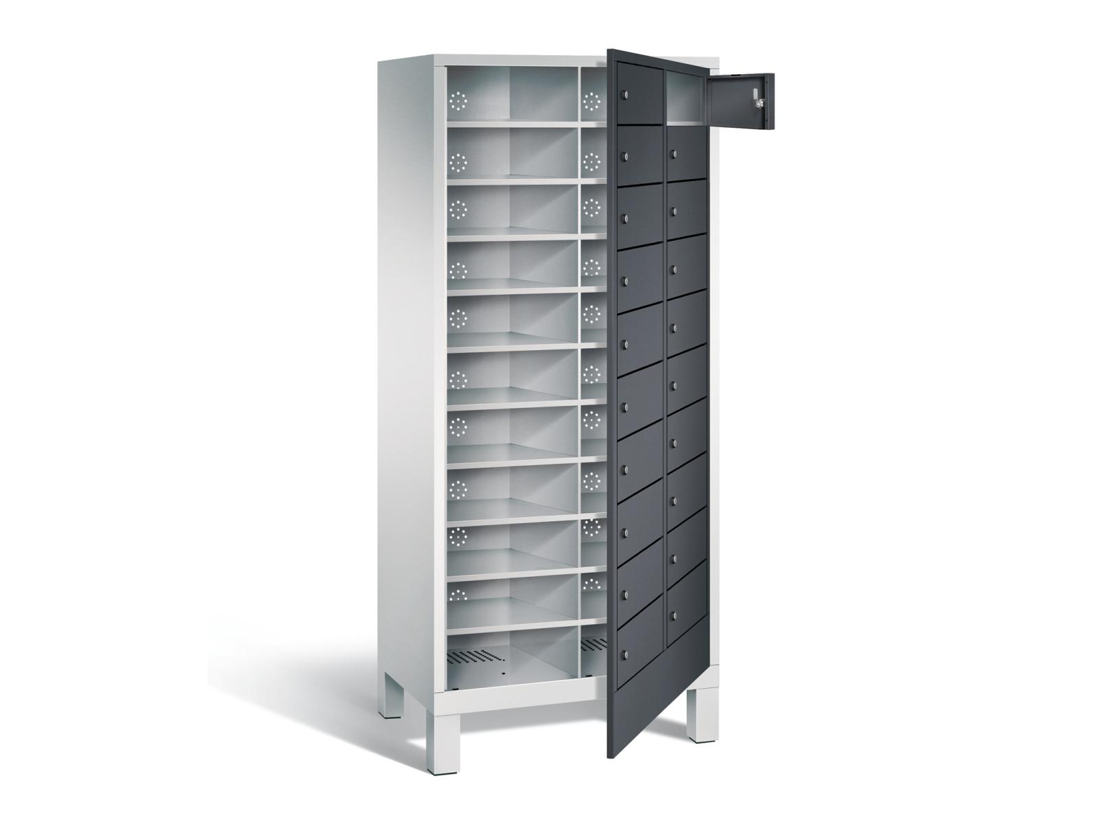 Wäschesausgabeschrank mit Füßen - 400mm Abteilbreite - 2 Abteil / 20 Fächer