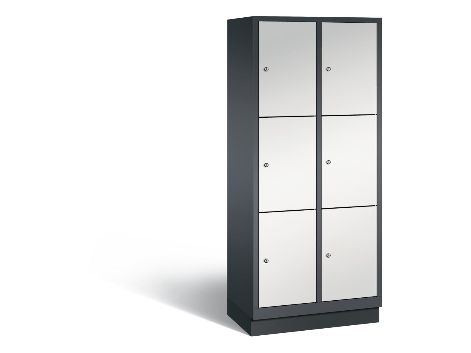 Schließfachschrank S3000 Evolo drei Fächer übereinander - 2 Abteile 400mm Abteilbreite