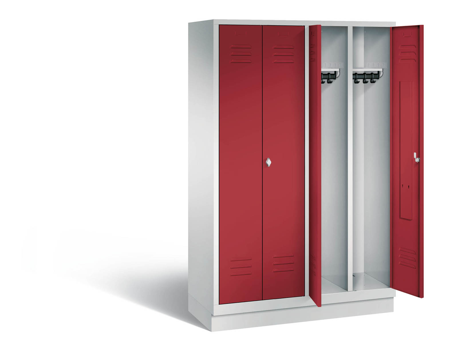 Spind nach Arbeitsstättenrichtlinien S2000 Classic - für 2 Personen 4x300mm Abteilbreite