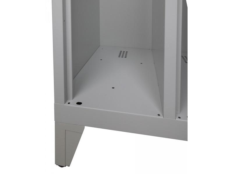 Spind Grüne Linie mit Sockel - 2 Abteilen 400mm Abteilbreite