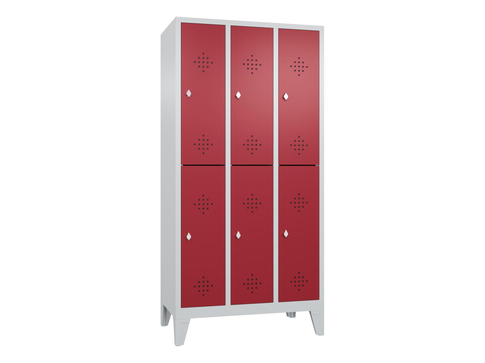 Spind doppelstöckig F2000 Classic - 3 Abteile 300mm Abteilbreite