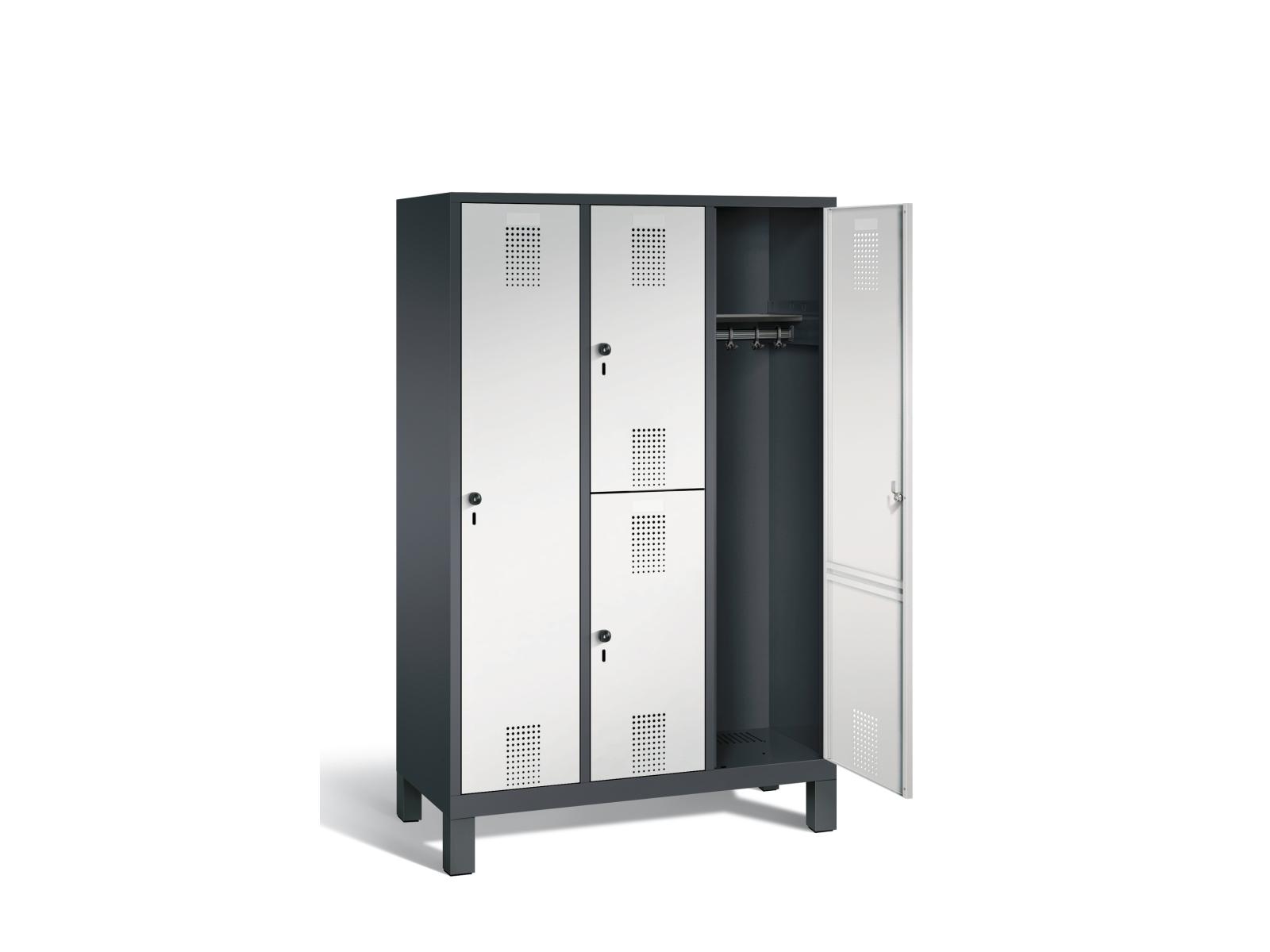 Spind Kombinationsschränke S3000 Evolo - 3 Abteile und 4 Fächer 400mm Abteilbreite