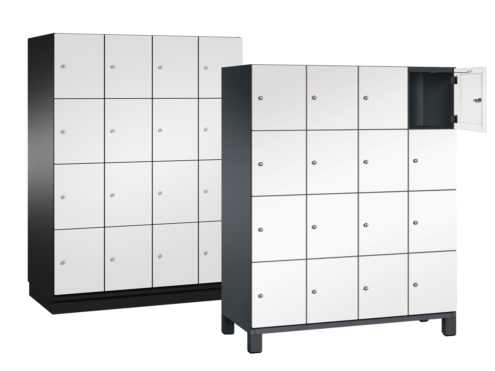 Schließfachschrank Cambio - 16 Fächer / 4 Abteile 300mm Abteilbreite