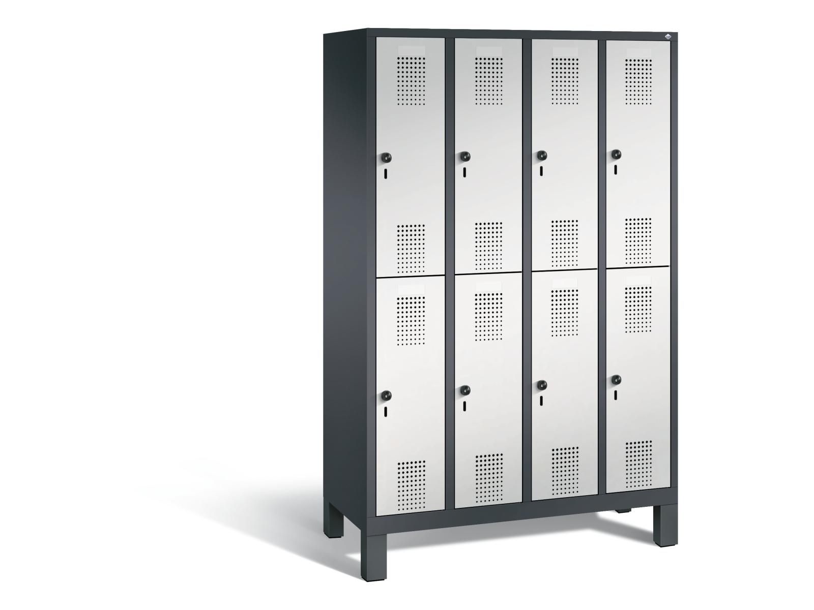 Spind doppelstöckig F3000 Evolo - 4 Abteile 300mm Abteilbreite