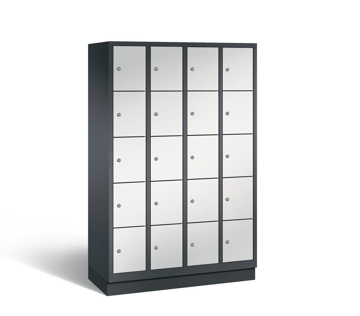 Schließfachschrank S3000 Evolo fünf Fächer übereinander - 4 Abteile 300mm Abteilbreite