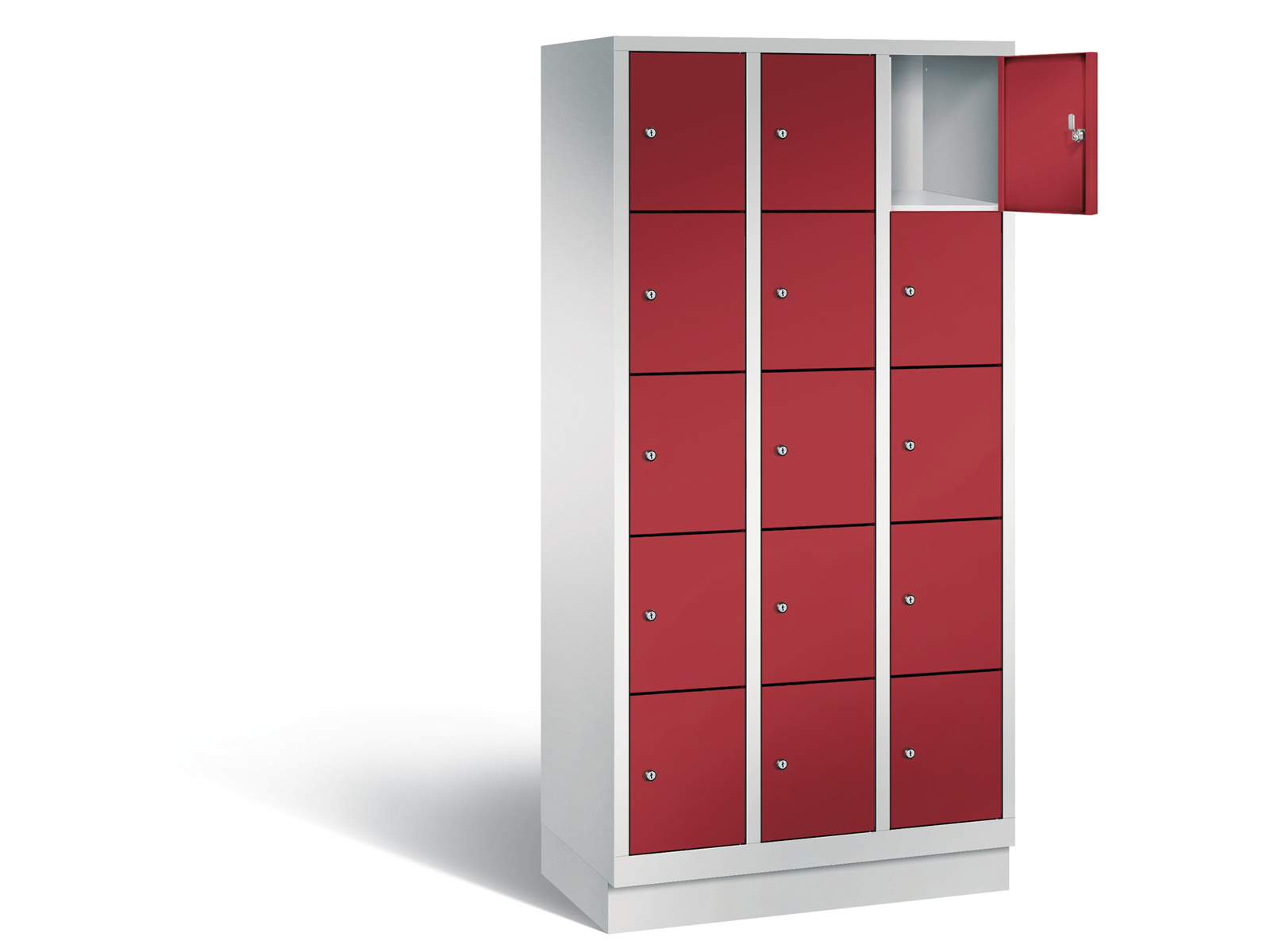 Schließfachschrank S2000 Classic fünf Fächer übereinander - 3 Abteile 300mm Abteilbreite