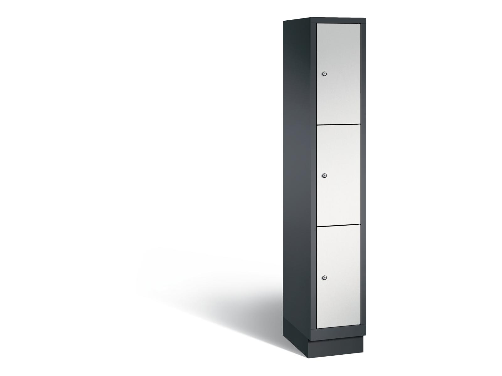 Schließfachschrank S3000 Evolo drei Fächer übereinander - 1 Abteil 300mm Abteilbreite