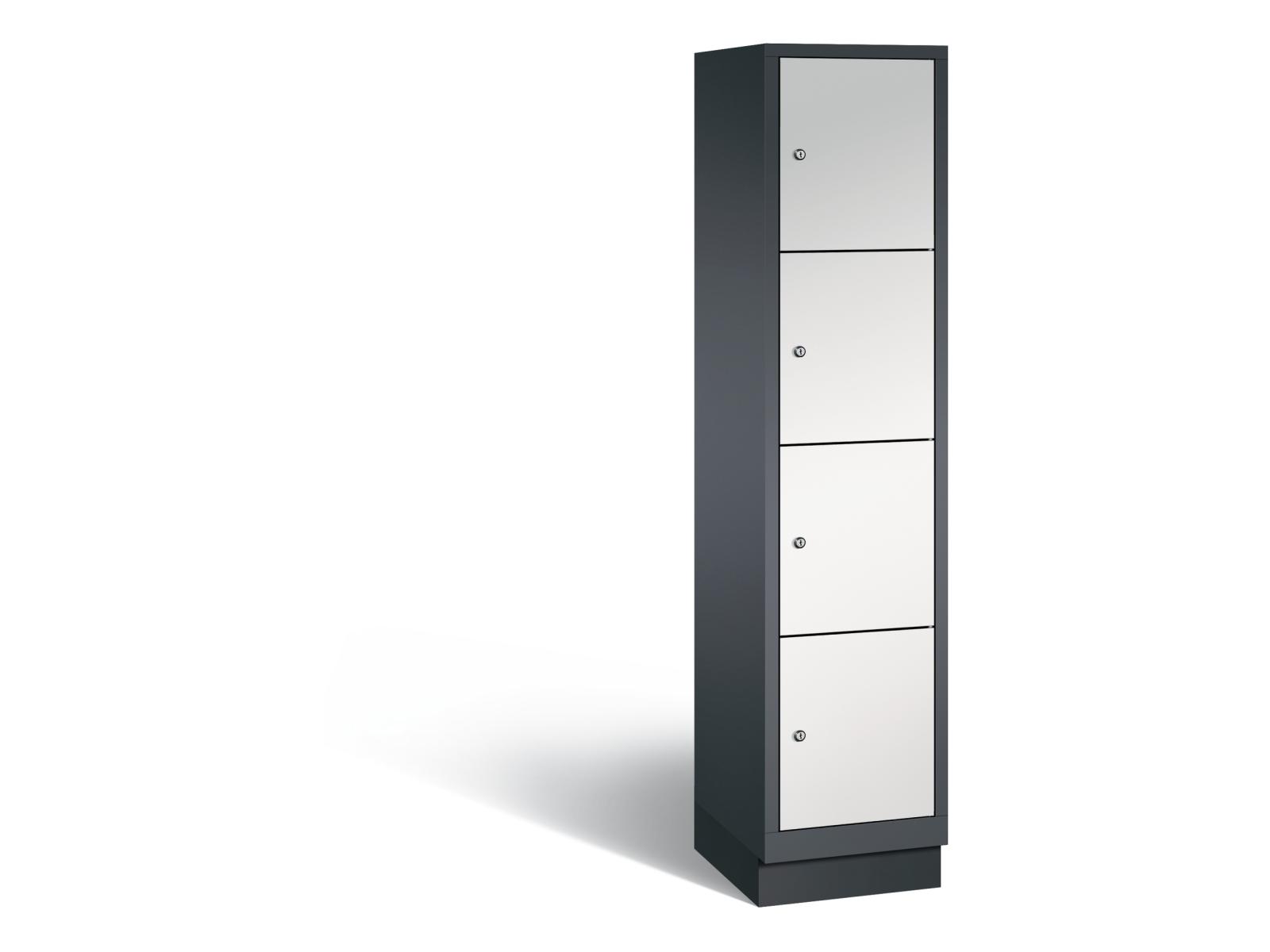 Schließfachschrank S3000 Evolo vier Fächer übereinander - 1 Abteil 400mm Abteilbreite