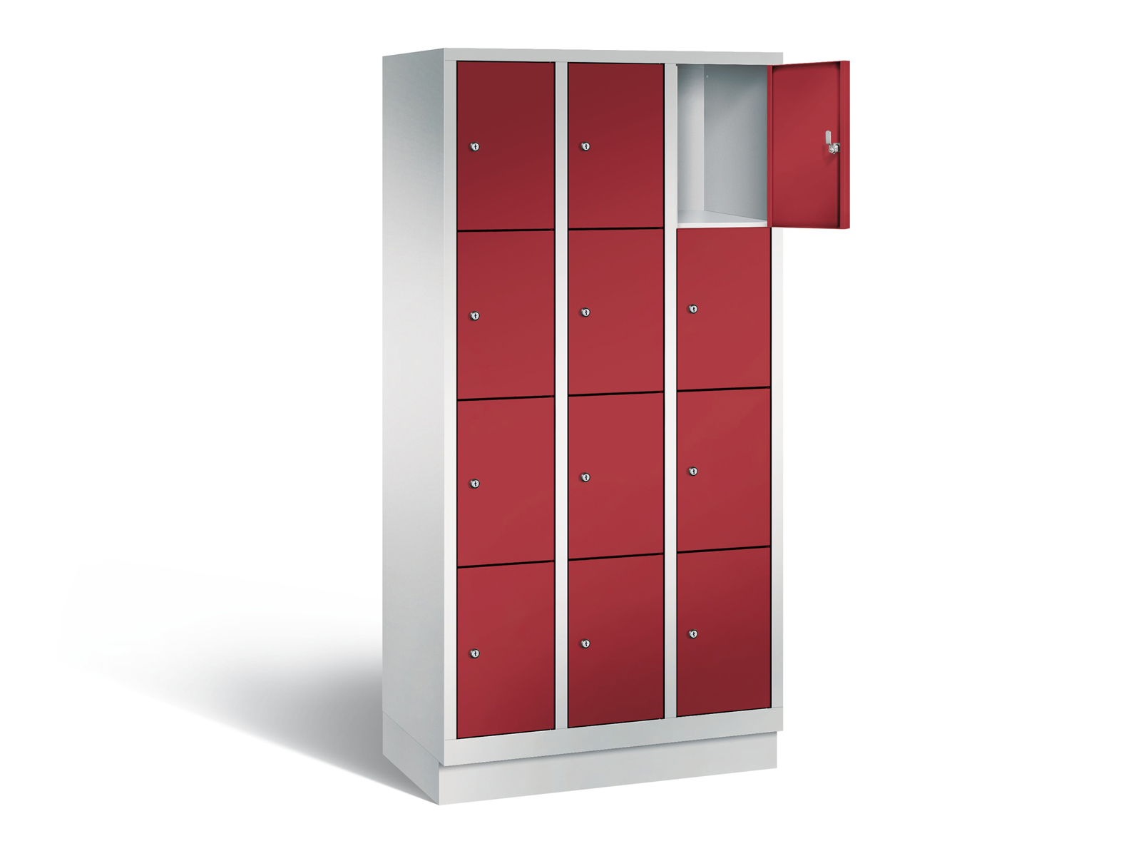 Schließfachschrank S2000 Classic vier Fächer übereinander - 3 Abteile 300mm Abteilbreite