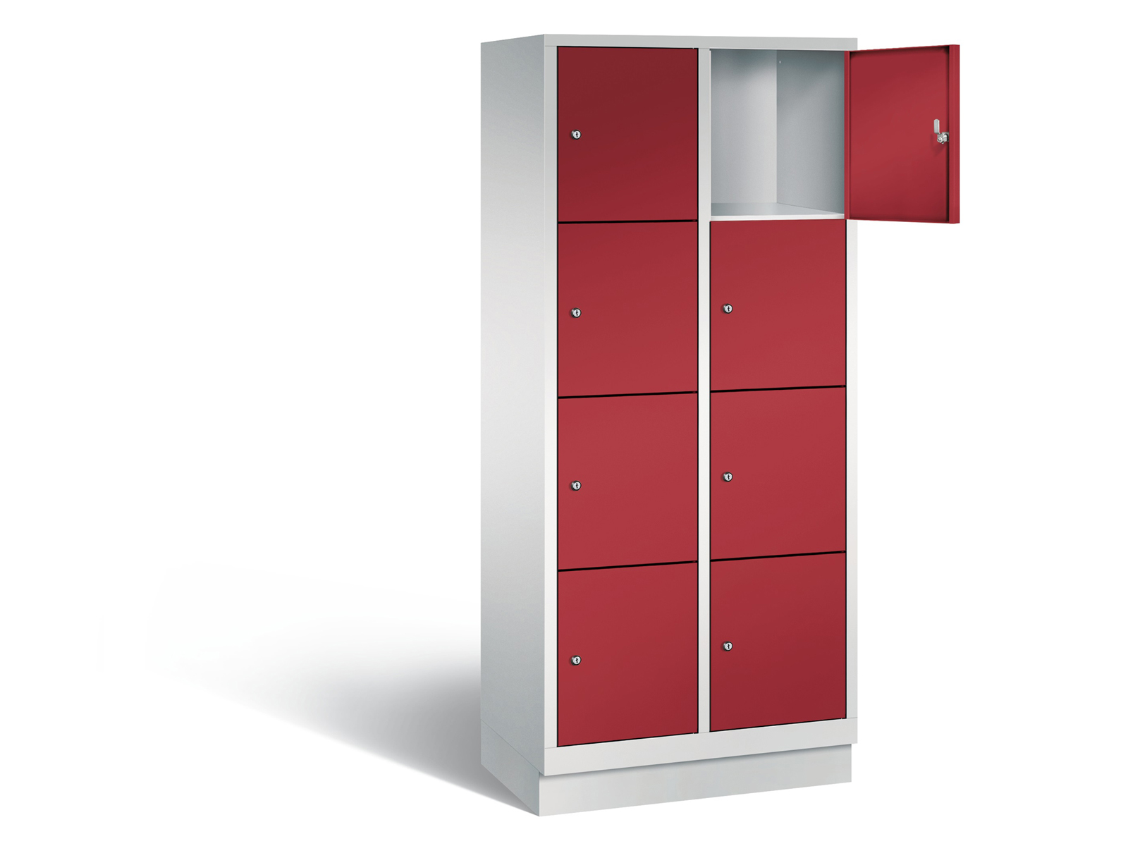 Schließfachschrank S2000 Classic vier Fächer übereinander - 2 Abteilen 400mm Abteilbreite